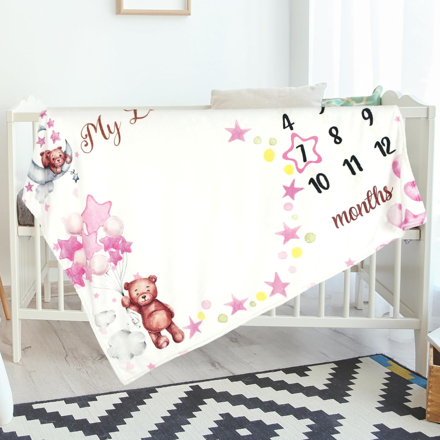 VIKAMA Monthly Baby Growth Mil - đánh giá và giá Baby Swaddle Blanket
