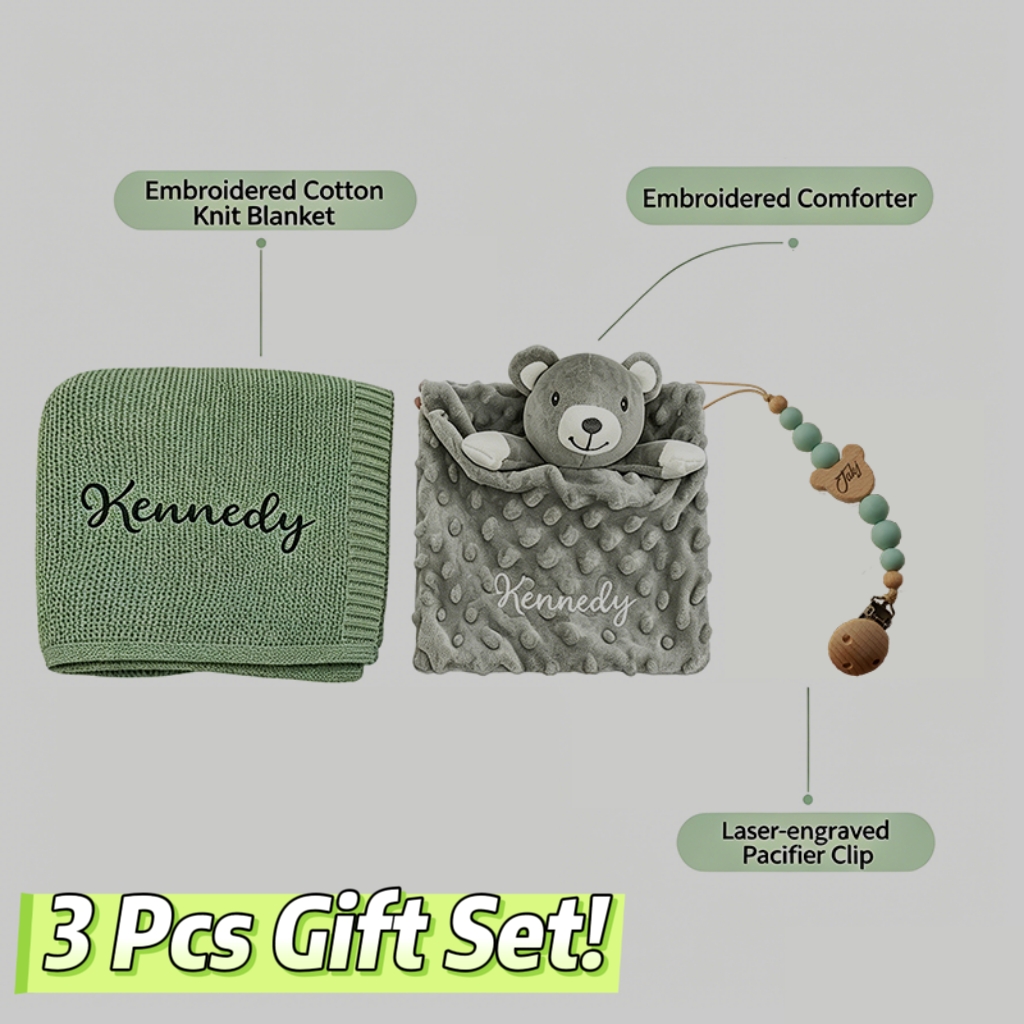 3Pcs Personalized Embroidered  - đánh giá và giá Baby Swaddle Blanket