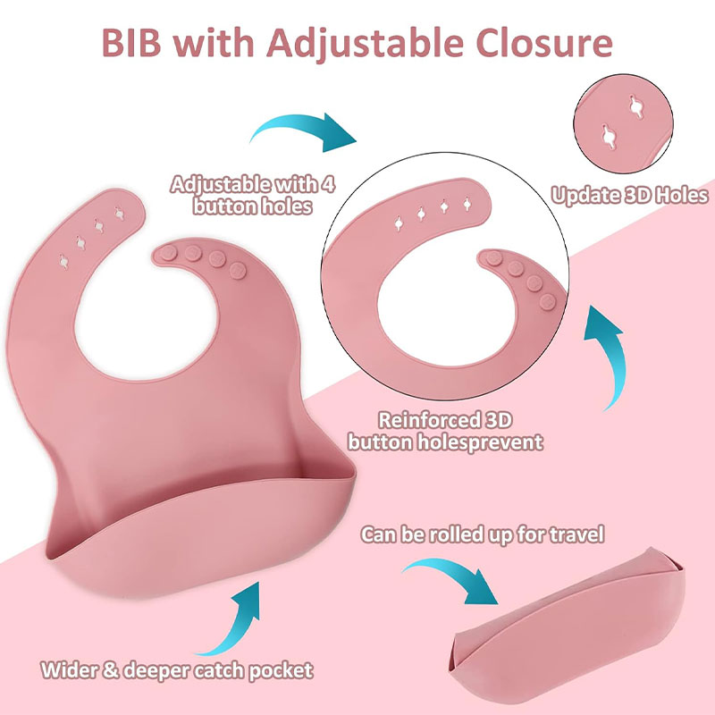 Children's silicone tableware  - đánh giá và giá Silicone Baby Bibs