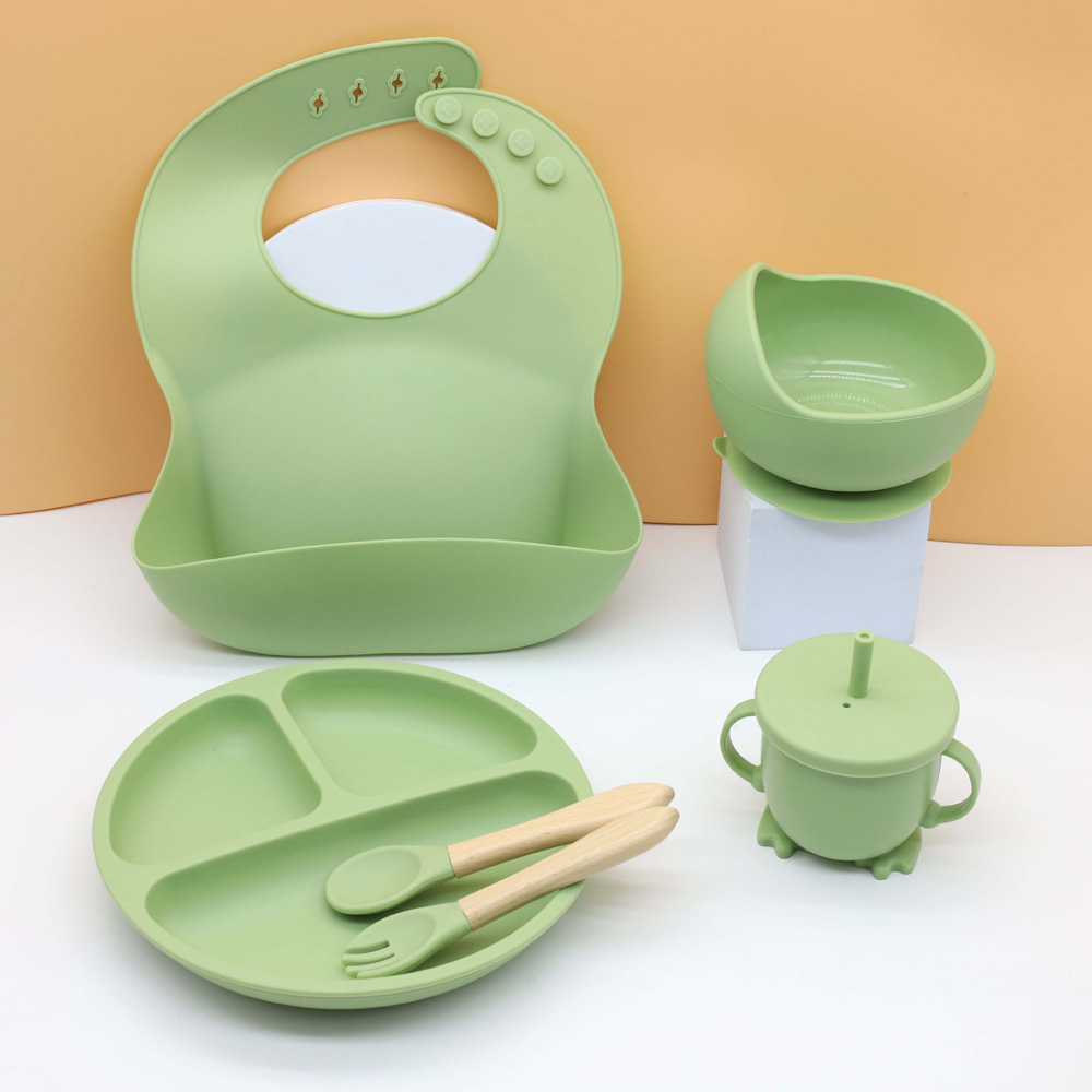 Hot baby food tableware set bi - đánh giá và giá Silicone Baby Bibs
